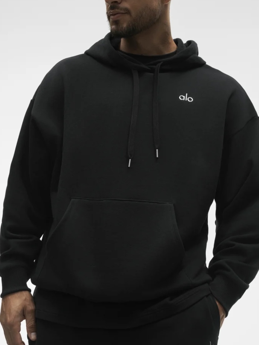 ALO Yoga Black Accolade Crewneck Unisex Hoodie NWT - Picture 2 of 2